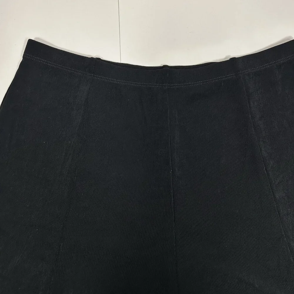Chico’s Travelers Short Skirt Jersey Knit Slinky Flare Swing Black Pull On Sz M - Picture 5 of 10